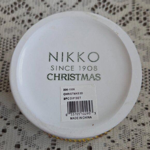 New in Box Nikko 2-pc. Christmas Dip Set Candy Cane Pattern - Picture 6 of 11